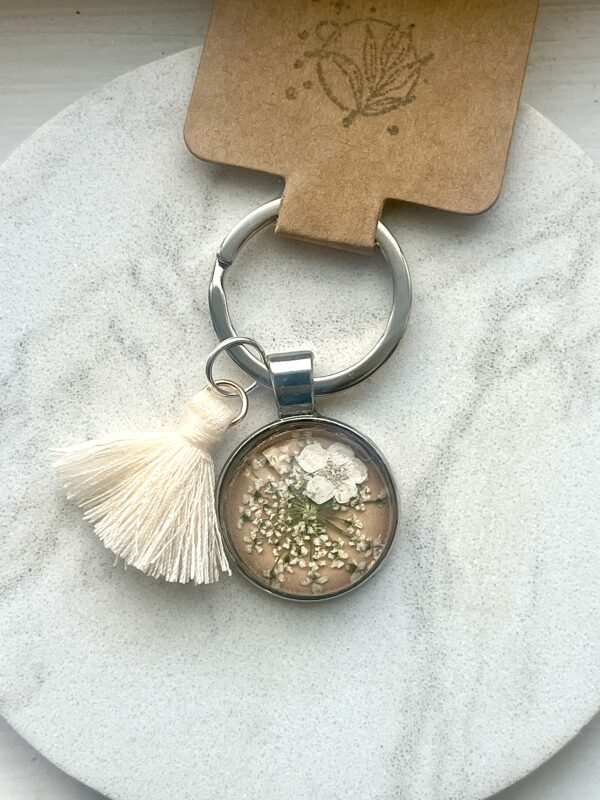 Key Chain - Queen Anne's Lace + Spirea