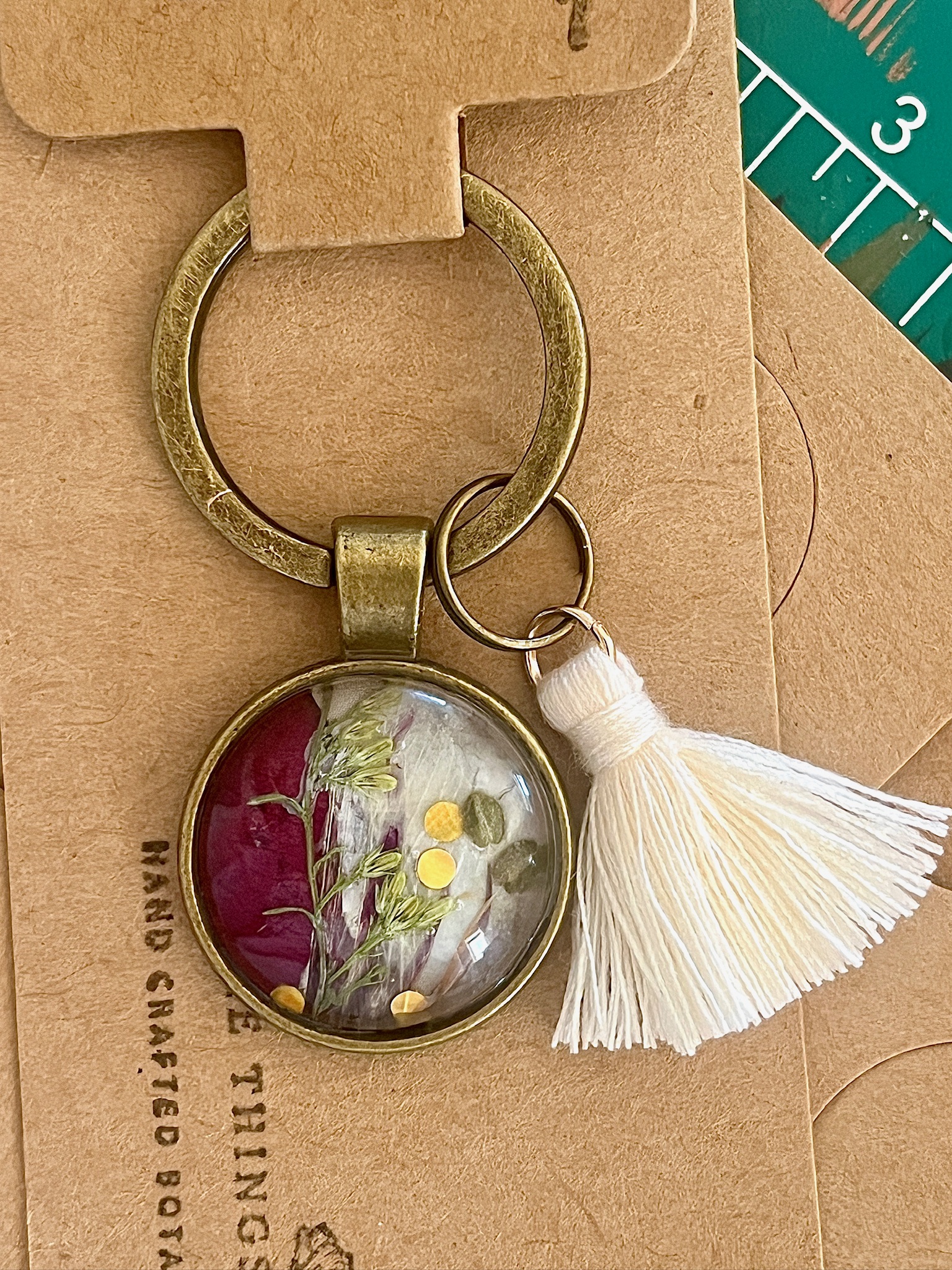 Funeral flowers encapsulated keepsake